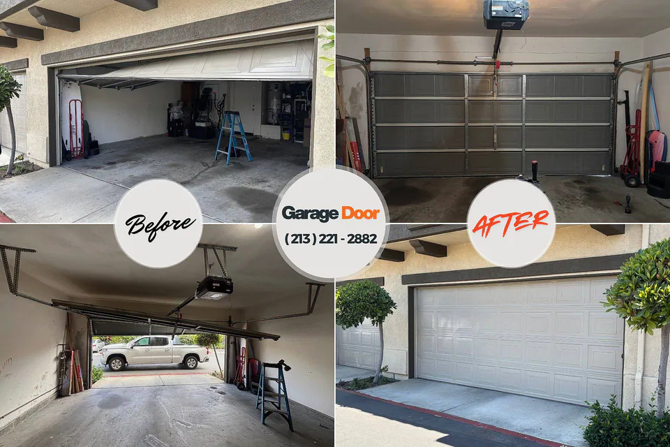 Before and after: garage door repair Haliimaile, HI